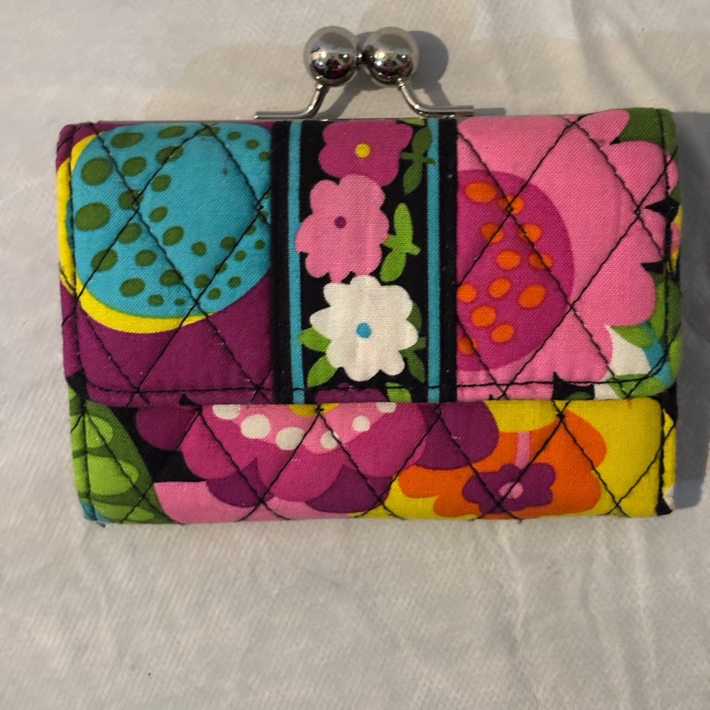 Vera Bradley Colorful Quilted Wallet with Floral Design